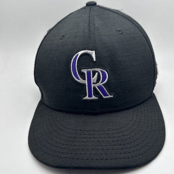 Colorado Rockies Hat Cap  2017 Postseason New Era Size 7 3/8 Fitted - Picture 1 of 5